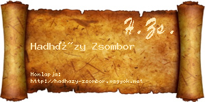 Hadházy Zsombor névjegykártya