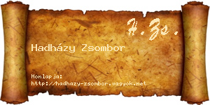 Hadházy Zsombor névjegykártya